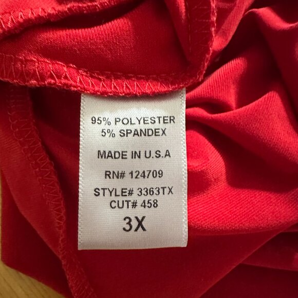 Lot of 2 IC by Connie K top tunic sz 3X white black bows and red ruffle sleeves - Picture 10 of 12